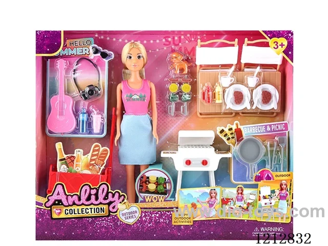 11.5-inch solid body Barbie Barbecue Set(brown skin)