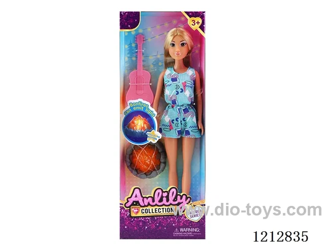 11.5-inch solid body Barbie (brown skin) included 2*AG13