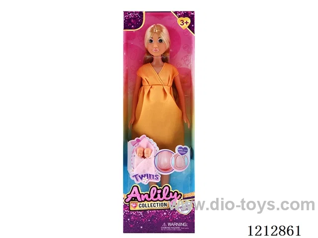 11.5 inch solid body maternity doll(brown skin)