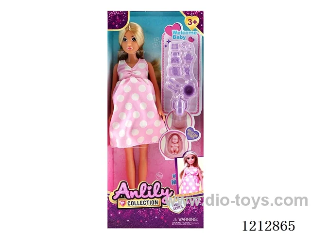 11.5 inch solid body maternity doll(brown skin)