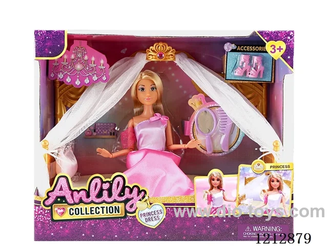 11.5-inch solid body Barbie Princess bed(brown skin)