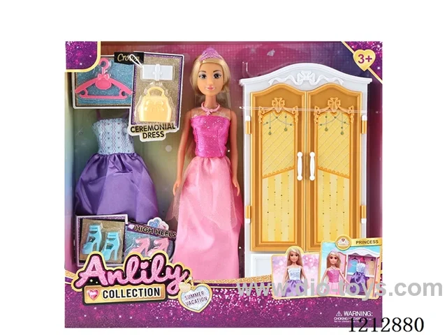 11.5-inch solid body Barbie Princess Closet(brown skin)