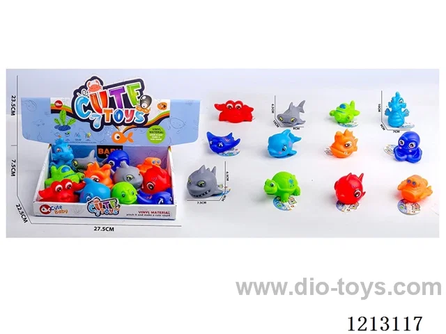 Vinyl marine animal box (with BB whistle) (12PCS)