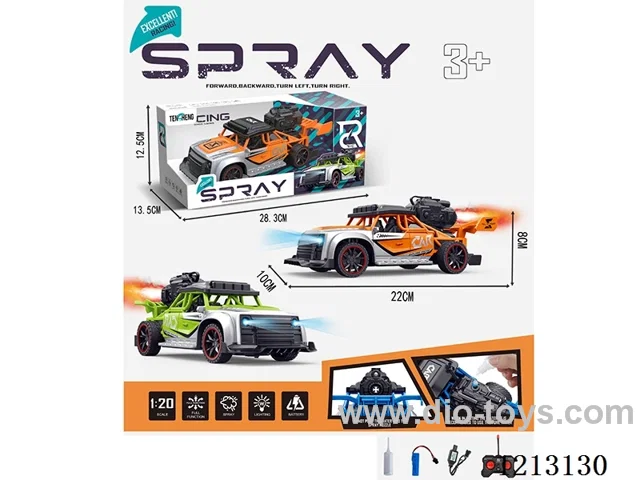 5ch rc car (with spray+light+music) includes battery.
