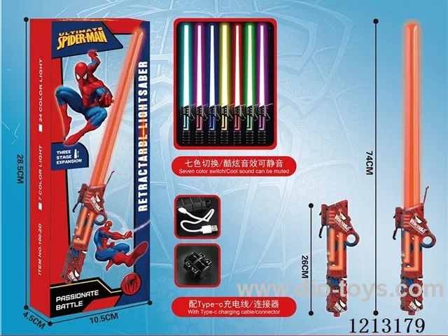 Spider-Man Flash Wand/Laser Sword/Includes 3.7v Battery (USB Rechargeable)