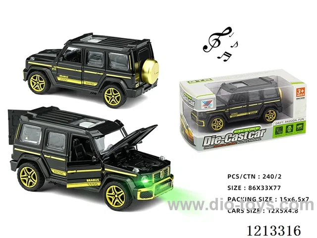 1:32 Alloy Cars-Turquoise Big G-Five open doors W L/M - pull back (1PCS)（included 3*AG3）