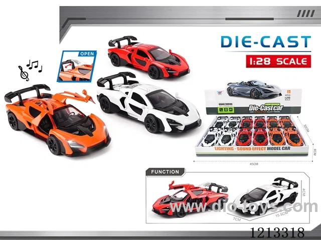 1:28 Alloy Cars - McLaren - W L/M -3 doors open - pull back (12PCS)（included 3*AG3）
