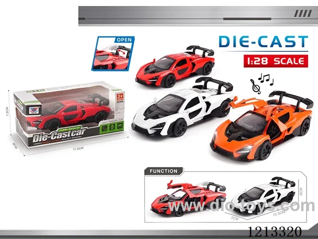 1:28 Alloy Cars - Senna - W L/M -3 doors open - pull back (1PCS)（included 3*AG3）