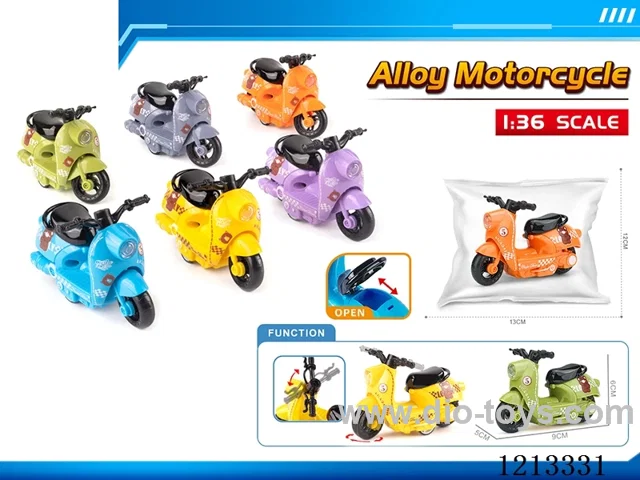 1:36 Alloy Motorcycle - Turtle - pull back