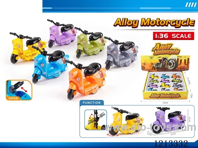 1:36 Alloy Motorcycle - Turtle - pull back (12PCS)