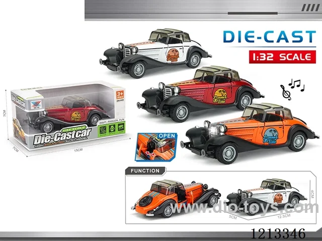 1:32 Alloy Police Car - Mercedes Benz Classic Car - W L/M - pull back (1PCS)（included 3*AG3）