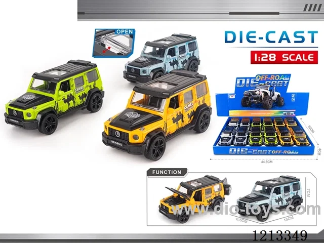 1:28 Alloy Cars-Big G-Jungle Edition-5-door-pull back (12PCS)