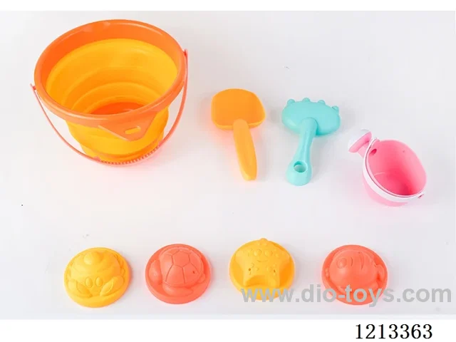 Beach Folding Bucket Set(2 colors random) 8PCS