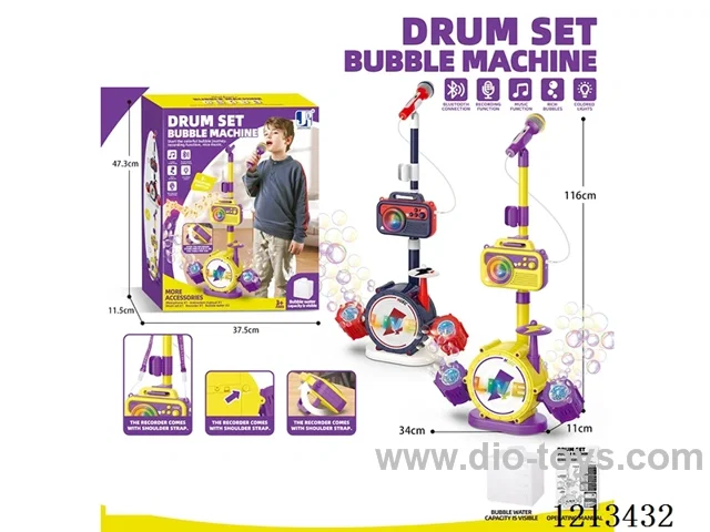 Microphone with Bluetooth music lighting jazz drum bubble machine