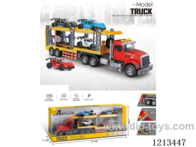 Inertial double-deck carrier with 4 racing cars