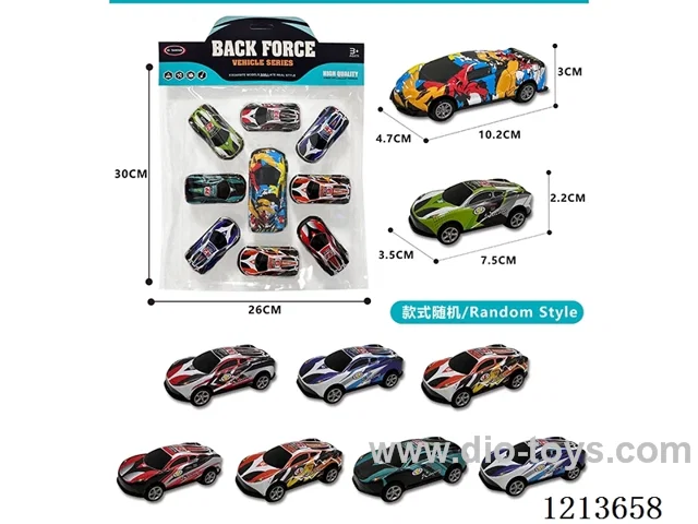 8PCS pull back alloy graffiti small car + 1PCS pull back alloy graffiti big car