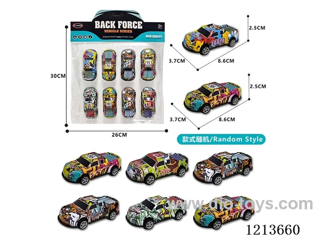 8PCS Pull Back Alloy graffiti car