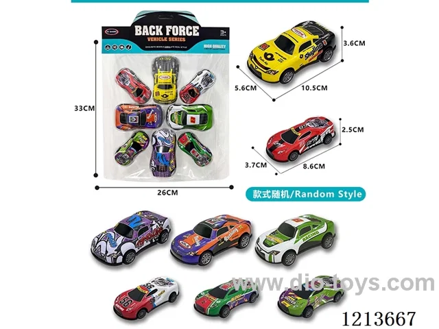 4PCS pull back alloy graffiti car + 4PCS pull back alloy large car