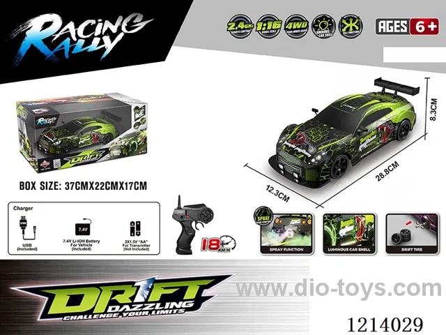 1:16 4WD rc car with light included battery