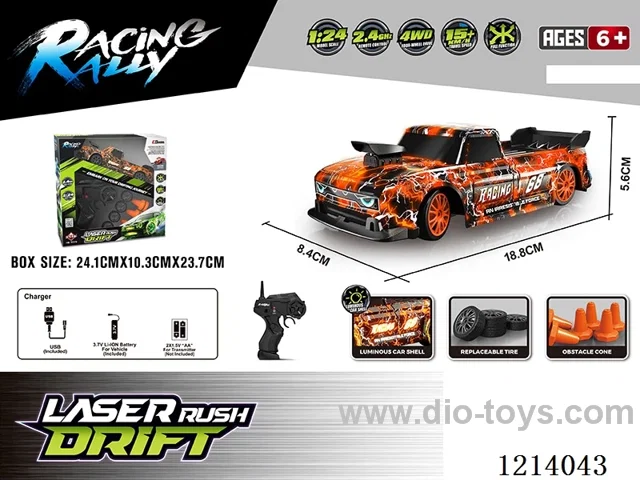 1:24 4WD rc car with light included battery