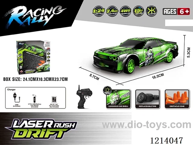 1:24 4WD rc car with light included battery