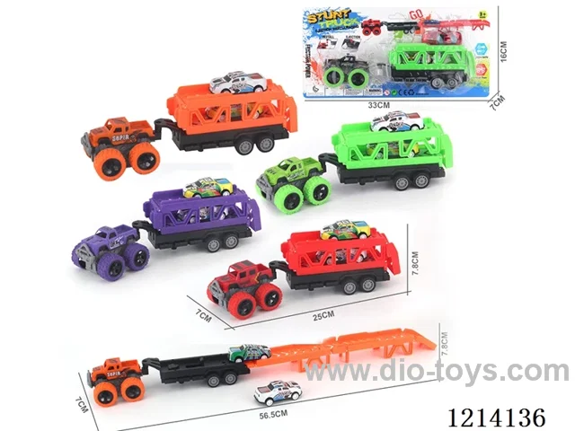 Dual Inertia Pickup Truck + Ejection Track + 1 Racing Car