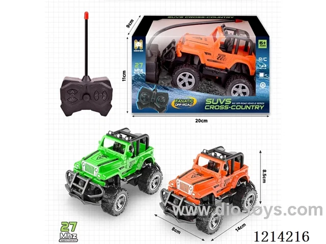 27MHz 1:43 4ch rc Off-Road Jeep (Orange/Green 2-color mix, not included battery)
