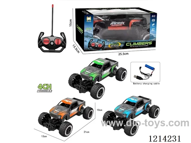 27MHz 4ch rc Pickup Climbing (Orange/Blue/Green 3 color mix, INCLUDED BATTERY)