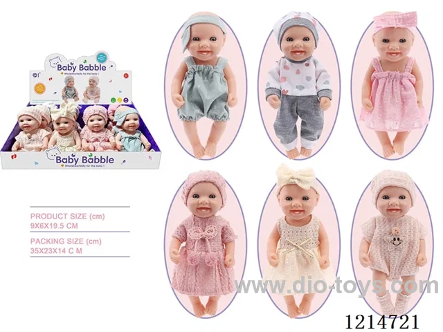 12 PCS 8 inch dolls (6 outfits mixed) (Eco-friendly)