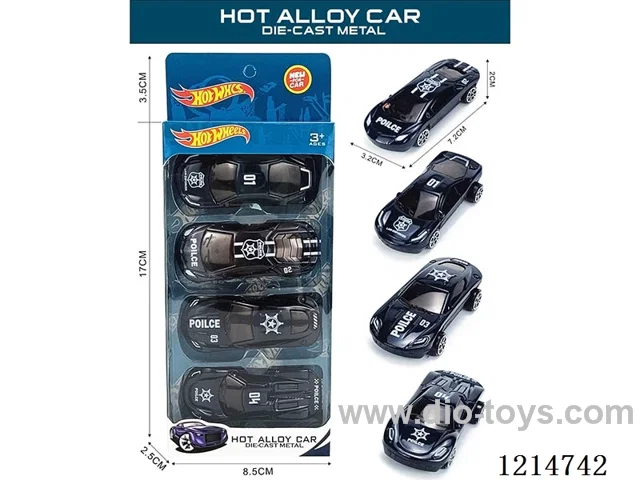 4PCS free wheel alloy car
