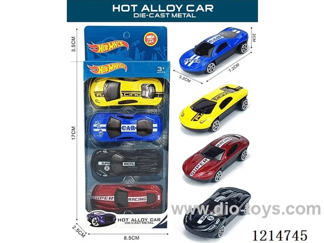 4PCS free wheel alloy car