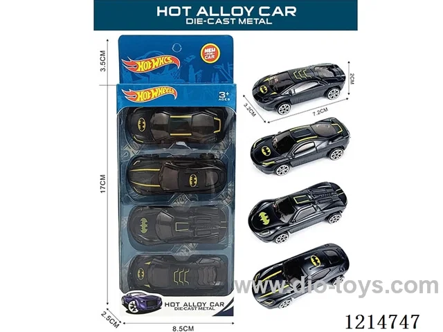 4PCS free wheel alloy car