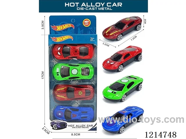 4PCS free wheel alloy car