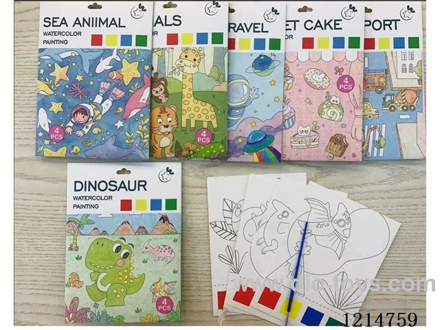 Medium Size-Paper Bag Gouache Painting Book(4PCS+1 Pen)
