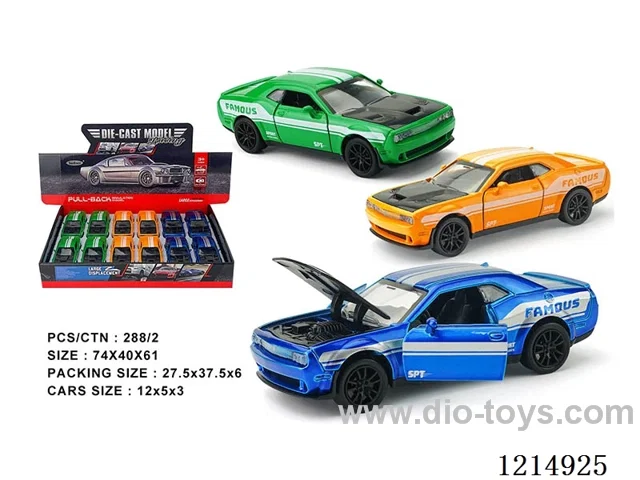 1:32 Open Door Classic Dodge Pull Back Alloy Car(12 PCS)