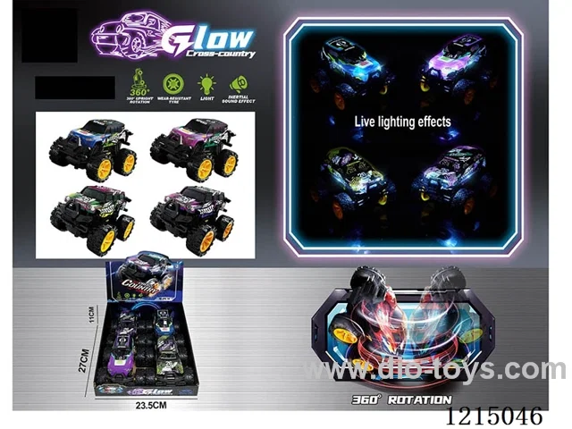 Big wheel inertia stunt car W L/M (2 models 2 colors mixed)