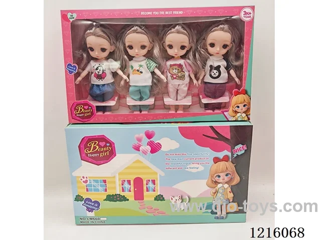6inch 3D eye 12 jointed solid doll 4 mixes