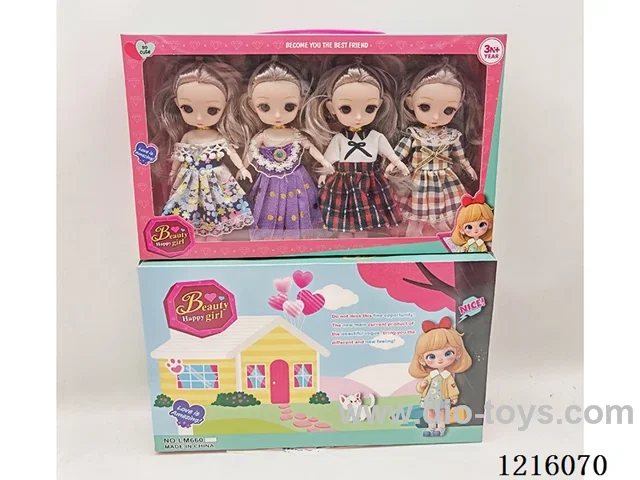 6inch 3D eye 12 jointed solid doll 4 mixes