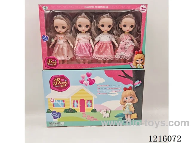 6inch 3D eye 12 jointed solid doll 4 mixes