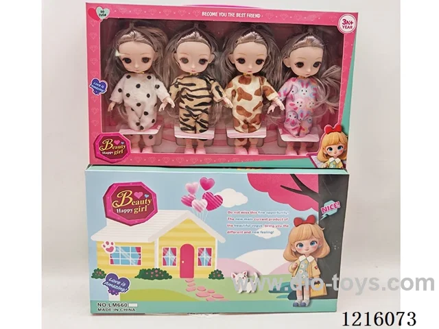 6inch 3D eye 12 jointed solid doll 4 mixes