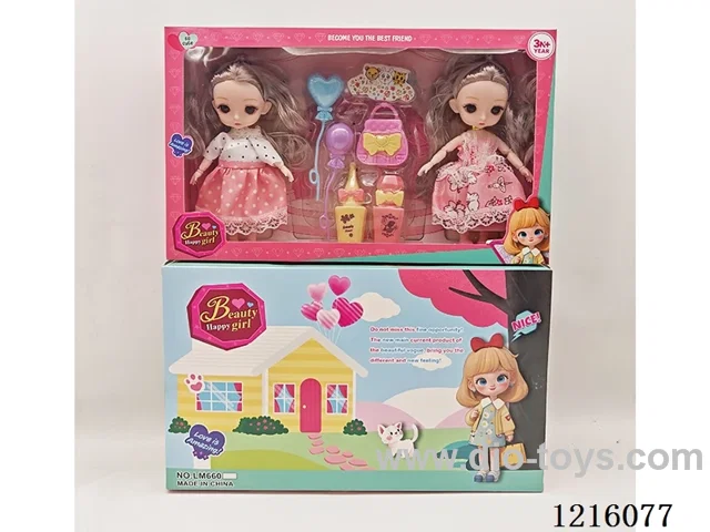 6inch 3D eye 12 jointed solid doll set 2 mixes