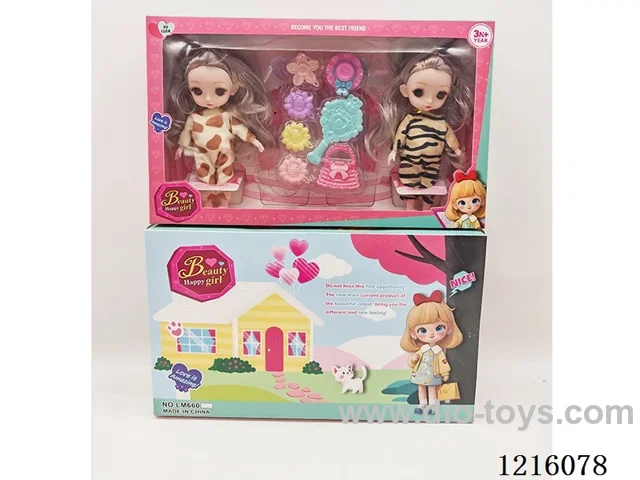 6inch 3D eye 12 jointed solid doll set 2 mixes