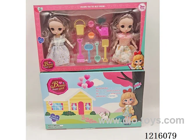 6inch 3D eye 12 jointed solid doll set 2 mixes