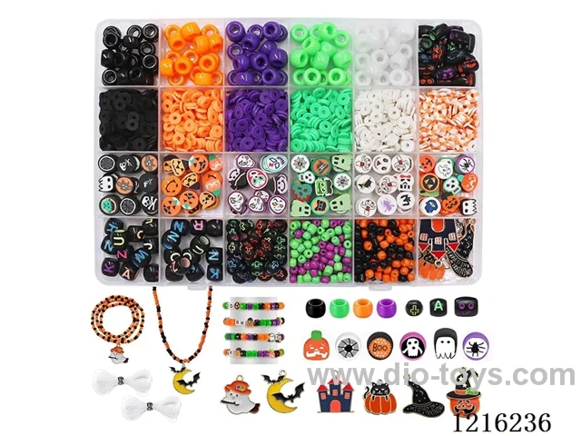 DIY Jewelry Set (Rice beads + soft ceramic + barrel beads + pendant + wire (24 compartments))