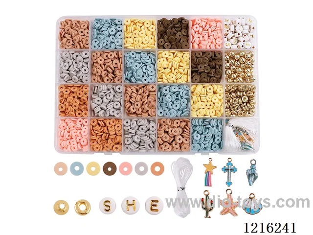 DIY Jewelry Set (Soft Ceramic + Alphabet Beads + Pendant + Spacer Beads + 6mm Gold Beads + Wire (24 Gauge))