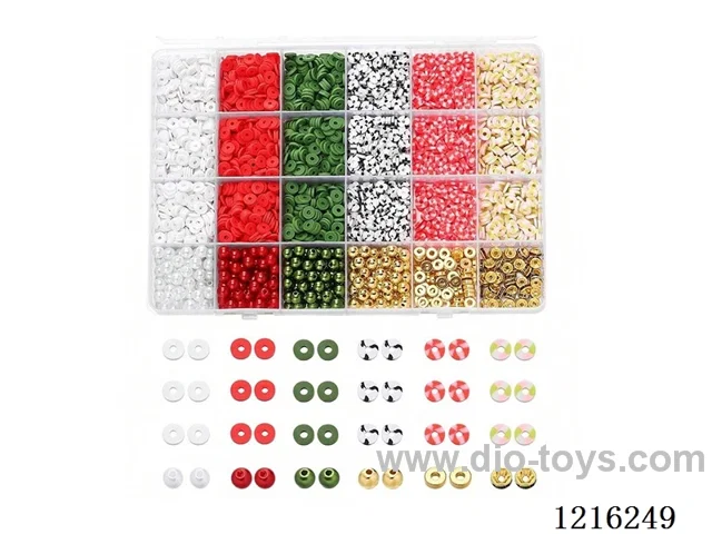 DIY Jewelry Set (Soft ceramic piece + spacer beads + 6mm gold beads/pearls + thread (24 compartments))