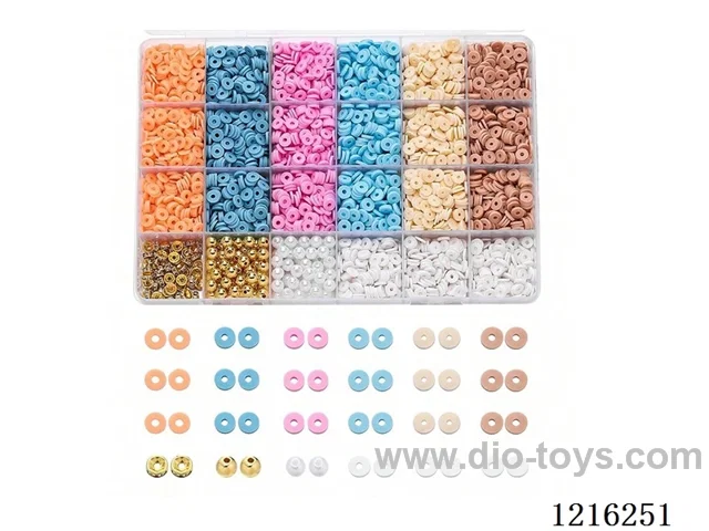 DIY Jewelry Set (Soft Pottery Pieces + Spacer Beads + 6mm Gold Beads/Pearls + Wire (24pcs))