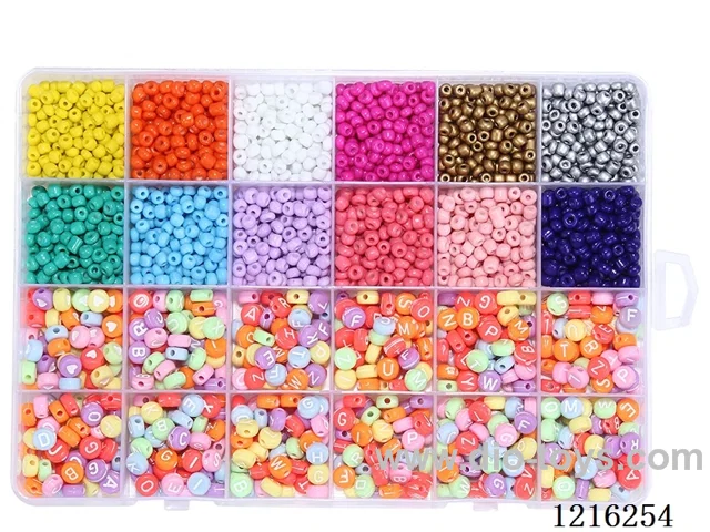DIY Jewelry Set (4mm Rice Beads + Alphabet Beads + Wire (24 compartments))