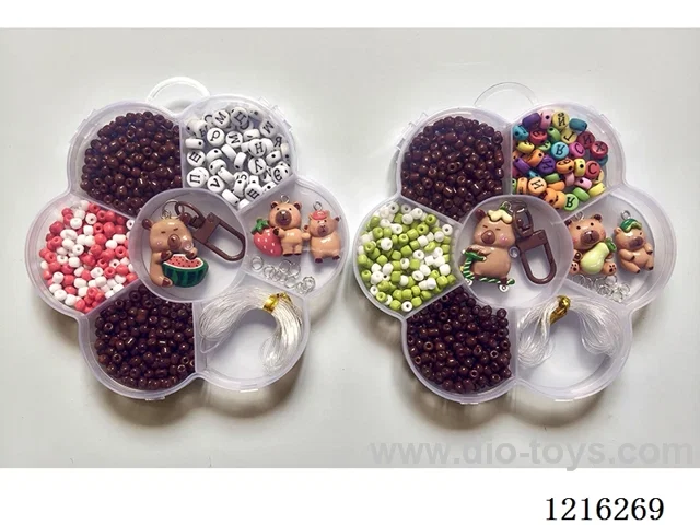 DIY Jewelry Set (4mm Rice Beads + Alphabet Beads + Keychain + Pendant + Open Loop Wire (7 compartments)-2 Mixed)
