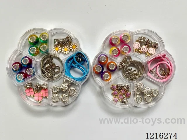 DIY Jewelry Set (Pandora Bracelet + Necklace (Big Hole Beads + Pendant)-2 Mixes)